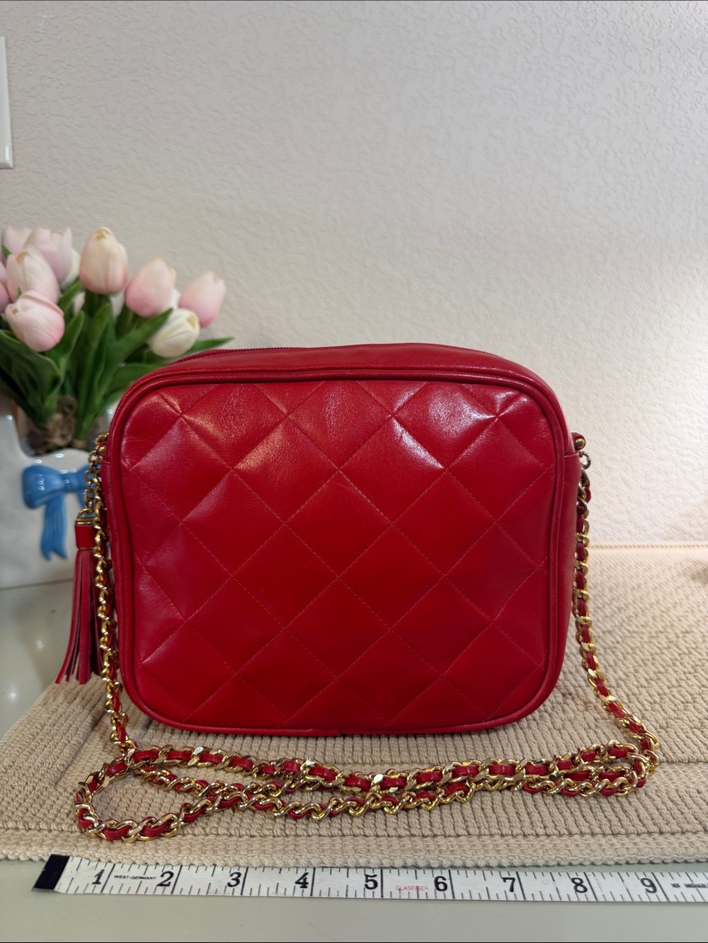 Vintage Susan Gail Made in Spain Quilted Camera Bag